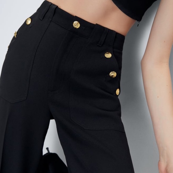ZARA BUTTONED PANTS - Picture 6 of 8